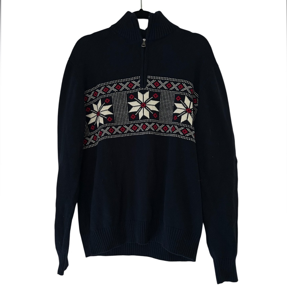 Men’s Original Weatherproof Vintage 1/4 Zip Holiday Sweater - Navy